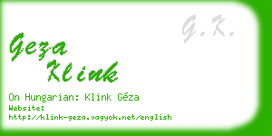 geza klink business card
